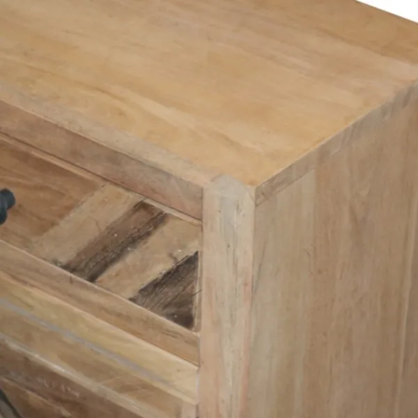 Nightstands-Kirkland's Home Natural Reclaimed Wood Diagonal Slats Nights D Tan
