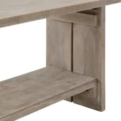 Benches & Ottomans-Kirkland's Home Natural Rustic Whitewashed Mango Wood Bench Tan