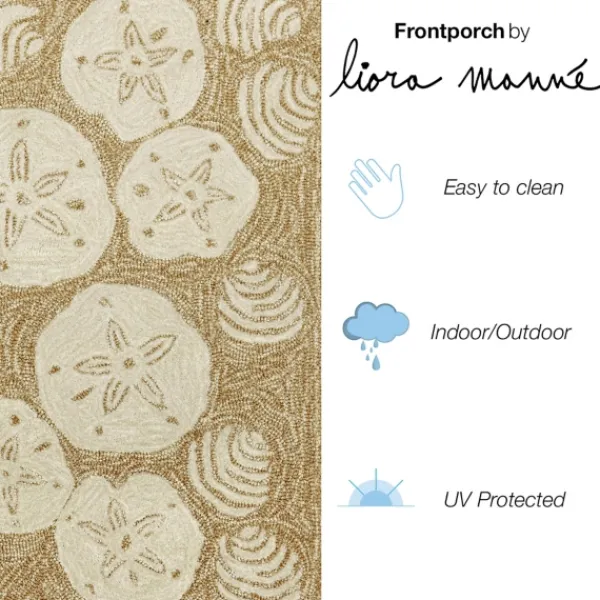 Outdoor Rugs-Kirkland's Home Natural Sand Dollar Outdoor Accent Rug Tan/Ivory