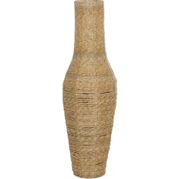 Vases-Kirkland's Home Natural Seagrass Tapered Coastal Vase, 43 In. Tan