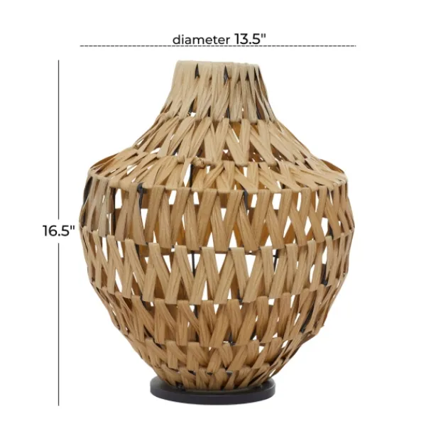 Vases-Kirkland's Home Natural Seagrass Tapered Neck Coastal Vase Tan