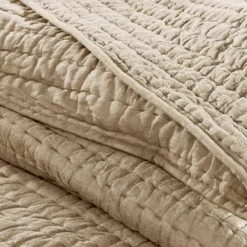 Bedspreads & Coverlets-Kirkland's Home Natural Serene Quilted 3-Pc. King Coverlet Set Tan