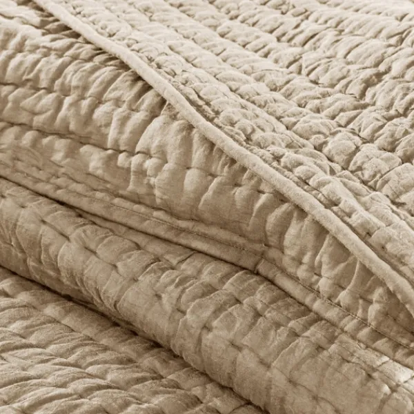 Bedspreads & Coverlets-Kirkland's Home Natural Serene Quilted 3-Pc. King Coverlet Set Tan