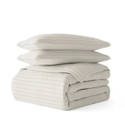 Quilts-Kirkland's Home Natural Stitched Stripes 2-Pc. Twin Quilt Set Tan/Ivory