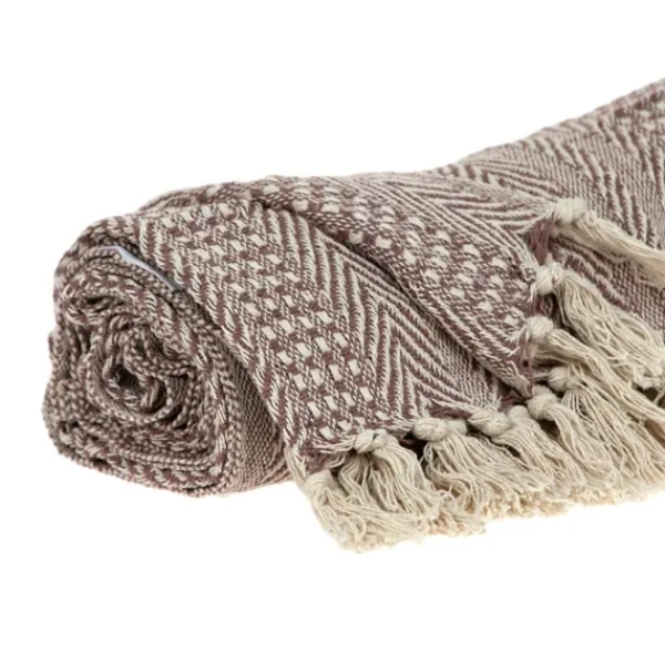 Blankets & Throws-Kirkland's Home Natural Striped Woven Tassel Throw Brown