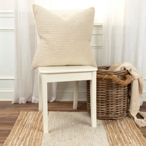 Pillows-Kirkland's Home Natural Subtle Striped Oversized Pillow Tan