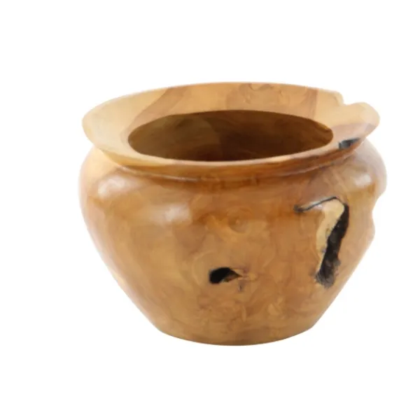 Decorative Bowls & Jars-Kirkland's Home Natural Teak Wood Banga Bowl Brown