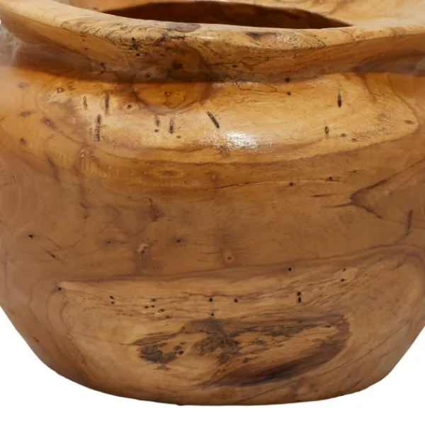 Decorative Bowls & Jars-Kirkland's Home Natural Teak Wood Banga Bowl Brown