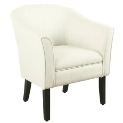 Accent Chairs-Kirkland's Home Natural Textured Barrel Accent Chair Ivory