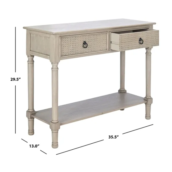 Console Tables-Kirkland's Home Natural Textured 2-Drawer Console Table Tan