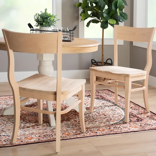 Dining Chairs-Kirkland's Home Natural Wave Frame Dining Chairs, Set Of 2 Tan