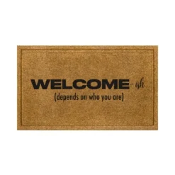 Doormats-Kirkland's Home Natural Welcome-Ish Doormat Tan/Black