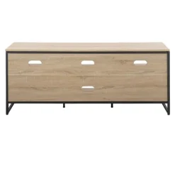 Tv Stands & Media Consoles-Kirkland's Home Natural Wood And Black Steel Media S D Tan