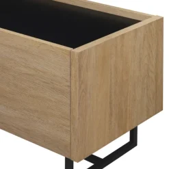 Tv Stands & Media Consoles-Kirkland's Home Natural Wood And Marble 2-Door Tv S D Tan
