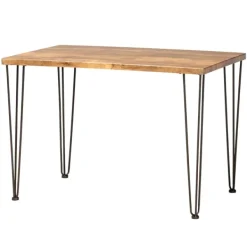 Dining Tables-Kirkland's Home Natural Wood And Metal 5-Pc. Dining Set Brown/Black