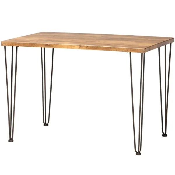 Dining Tables-Kirkland's Home Natural Wood And Metal 5-Pc. Dining Set Brown/Black