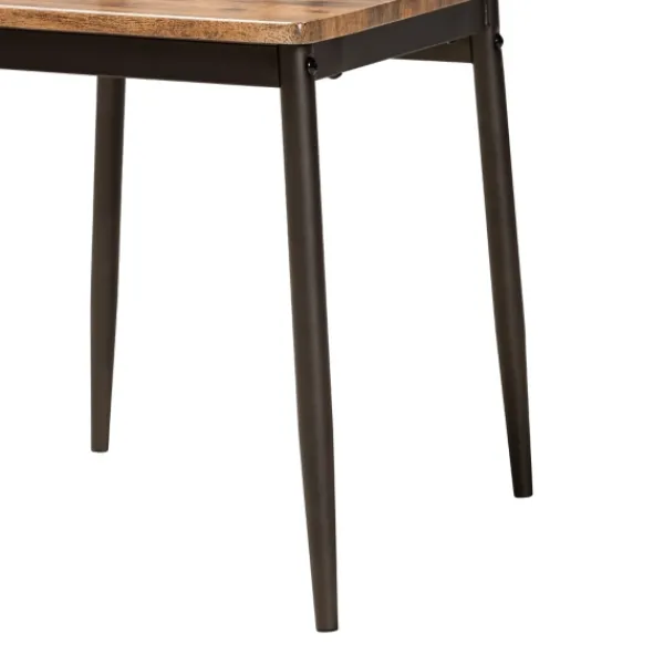 Dining Tables-Kirkland's Home Natural Wood And Metal 5-Pc. Dining Set Brown/Black