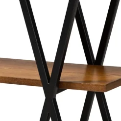 Console Tables-Kirkland's Home Natural Wood And Metal 3-Tier Console Table Brown/Black