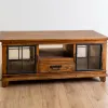 Coffee Tables-Kirkland's Home Natural Wood And Metal Window Coffee Table Brown
