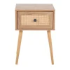 Accent & End Tables-Kirkland's Home Natural Wood And Rat Drawer Accent Table Tan