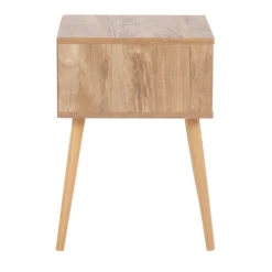 Accent & End Tables-Kirkland's Home Natural Wood And Rat Drawer Accent Table Tan