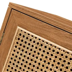 Cabinets & Sideboards-Kirkland's Home Natural Wood And Rattan 2-Door Cabinet Brown