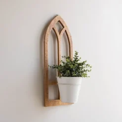 Wall Storage-Kirkland's Home Natural Wood Arch Frame Wall Planter
