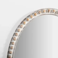 Decorative Mirrors-Kirkland's Home Natural Wood Beaded Oval Mirror
