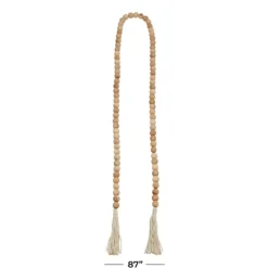 Decorative Accents-Kirkland's Home Natural Wood Beaded Tassel Garland Tan