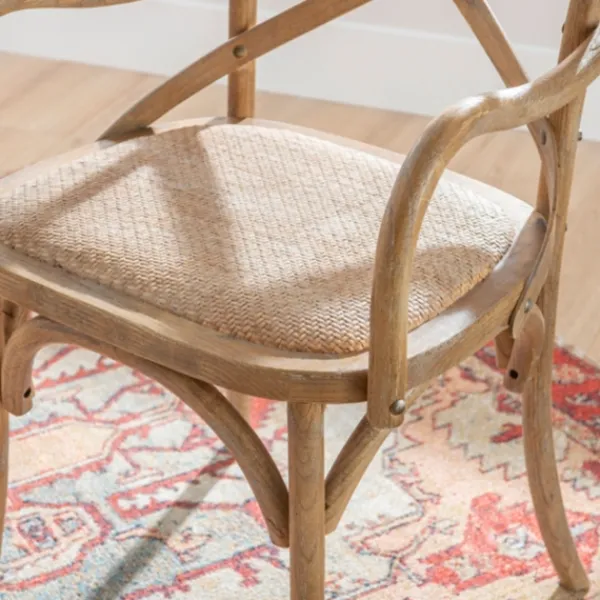 Accent Chairs-Kirkland's Home Natural Wood Cane Seat Accent Chair Tan