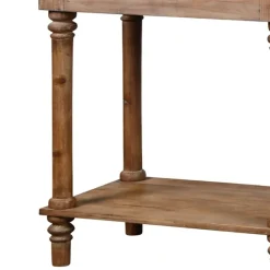 Console Tables-Kirkland's Home Natural Wood Console With Shelf Tan