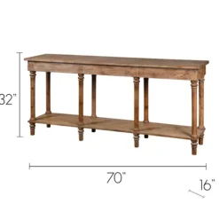Console Tables-Kirkland's Home Natural Wood Console With Shelf Tan