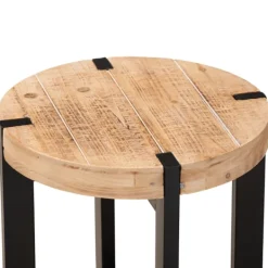 Accent & End Tables-Kirkland's Home Natural Wood Cross Base Side Table