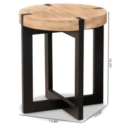 Accent & End Tables-Kirkland's Home Natural Wood Cross Base Side Table