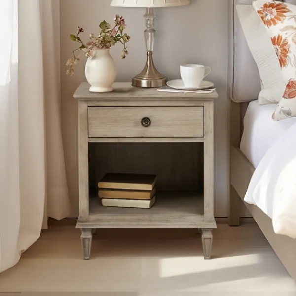 Nightstands-Kirkland's Home Natural Wood 1-Drawer Nightstand