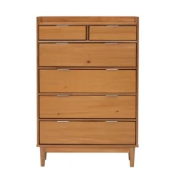 Dressers & Chests-Kirkland's Home Natural Wood 6-Drawer Simple Dresser Tan