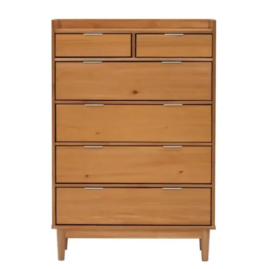 Dressers & Chests-Kirkland's Home Natural Wood 6-Drawer Simple Dresser Tan