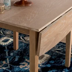 Dining Tables-Kirkland's Home Natural Wood Drop Leaf Dining Table Tan