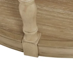 Coffee Tables-Kirkland's Home Natural Wood Finish Turned Leg Round Coffee Table