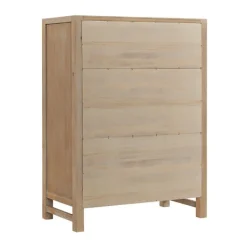 Dressers & Chests-Kirkland's Home Natural Wood Grain 5-Drawer Storage Chest Tan