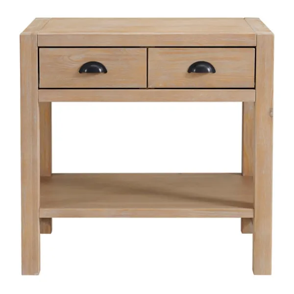Nightstands-Kirkland's Home Natural Wood Grain Open Shelf Nights D Tan