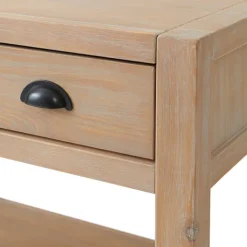 Nightstands-Kirkland's Home Natural Wood Grain Open Shelf Nights D Tan