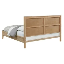 Beds & Headboards-Kirkland's Home Natural Wood Grain Panel King Bed Tan