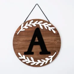 Monogram Wall Decor-Kirkland's Home Natural Wood Monogram A Wall Plaque