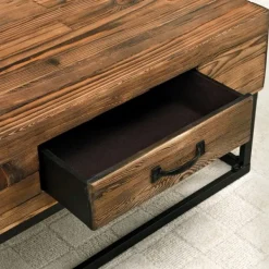 Coffee Tables-Kirkland's Home Natural Wood Plank Top Coffee Table Tan