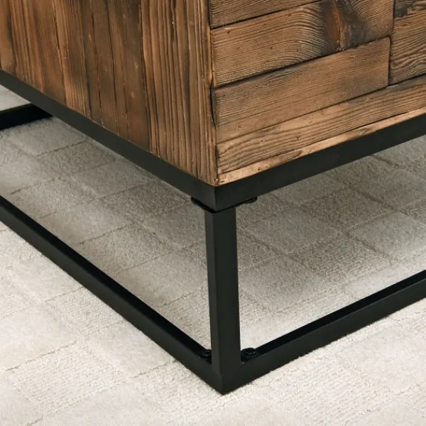 Coffee Tables-Kirkland's Home Natural Wood Plank Top Coffee Table Tan