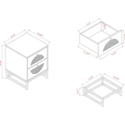 Nightstands-Kirkland's Home Natural Wood Rat Cut Out Nights D Tan