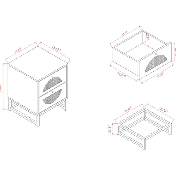 Nightstands-Kirkland's Home Natural Wood Rat Cut Out Nights D Tan