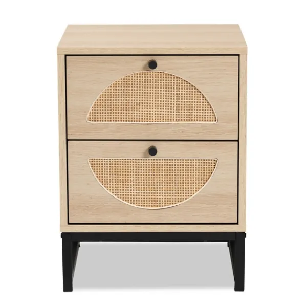 Nightstands-Kirkland's Home Natural Wood Rat Cut Out Nights D Tan