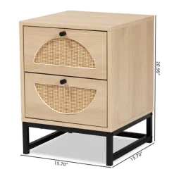 Nightstands-Kirkland's Home Natural Wood Rat Cut Out Nights D Tan